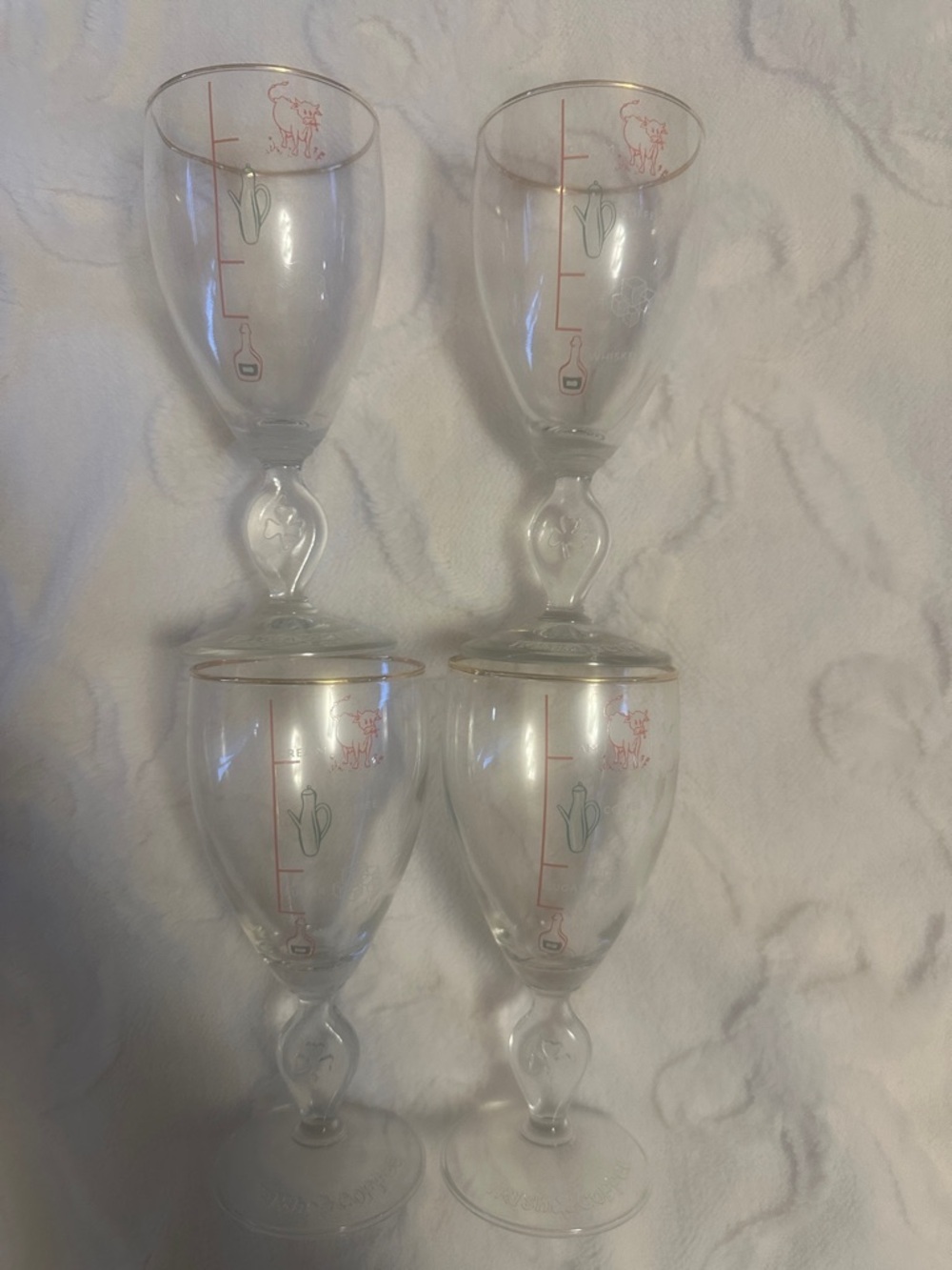 Irish coffee stem glasses gold rim recipe measurements set of 4